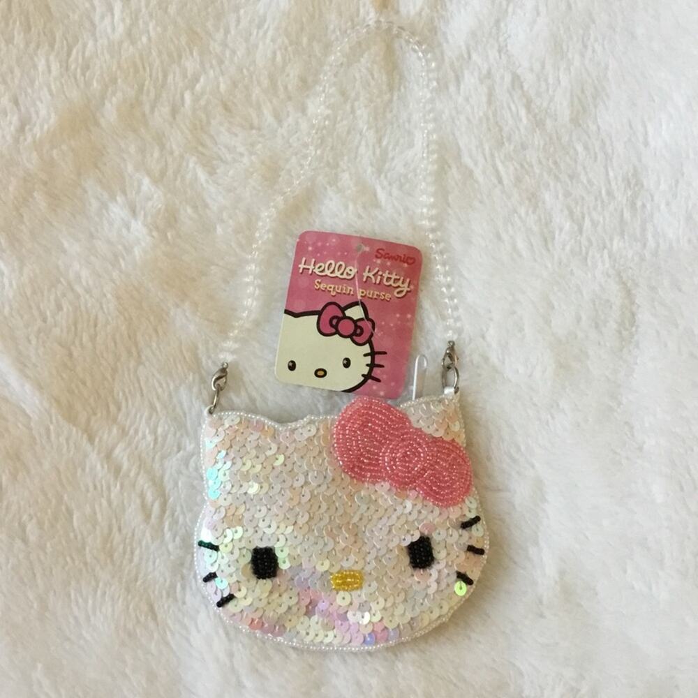 Vintage Sanrio 1976-2003 Hello Kitty Beaded Sequin Coin Purse